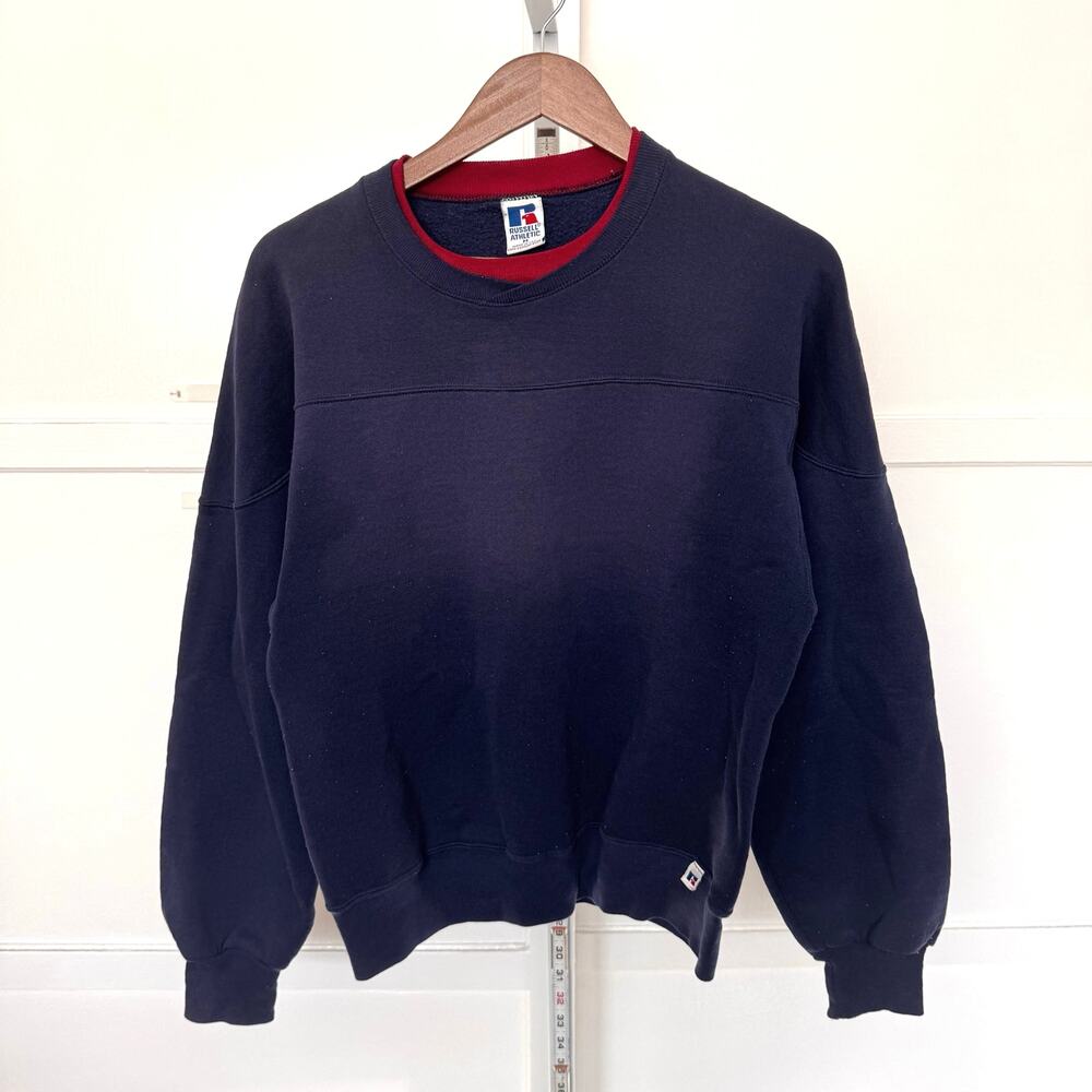 Vintage Russell Athletic crewneck sweatshirt navy red Size M